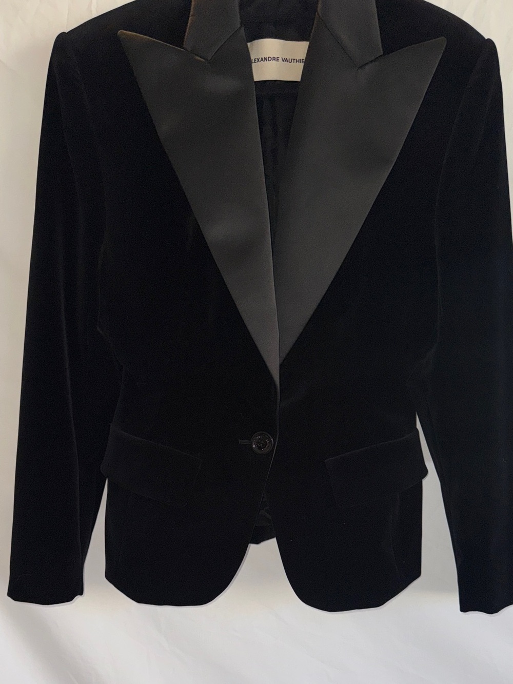 Alexandre Vauthier Black Velvet Single-Button Blazer